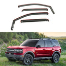 Fit 2021-2025 Ford Bronco Sport In-Channel Vent Window Visors Rain Sun Wind Guards Shade Deflectors-1
