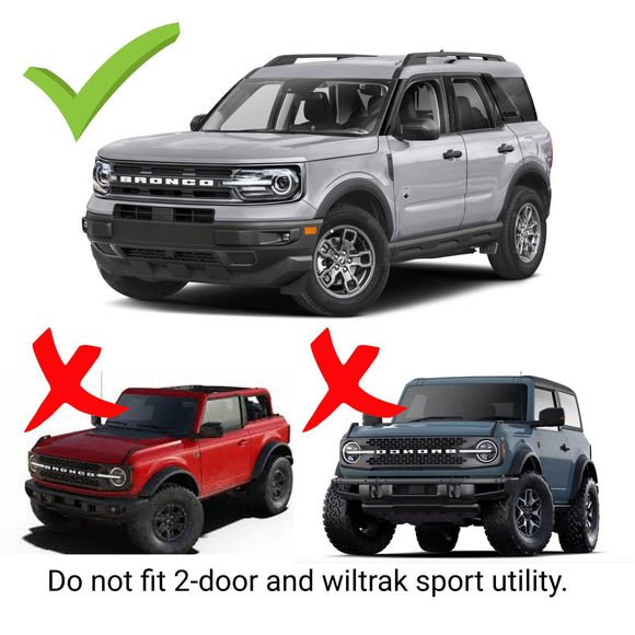 Fit 2021-2025 Ford Bronco Sport In-Channel Vent Window Visors Rain Sun Wind Guards Shade Deflectors