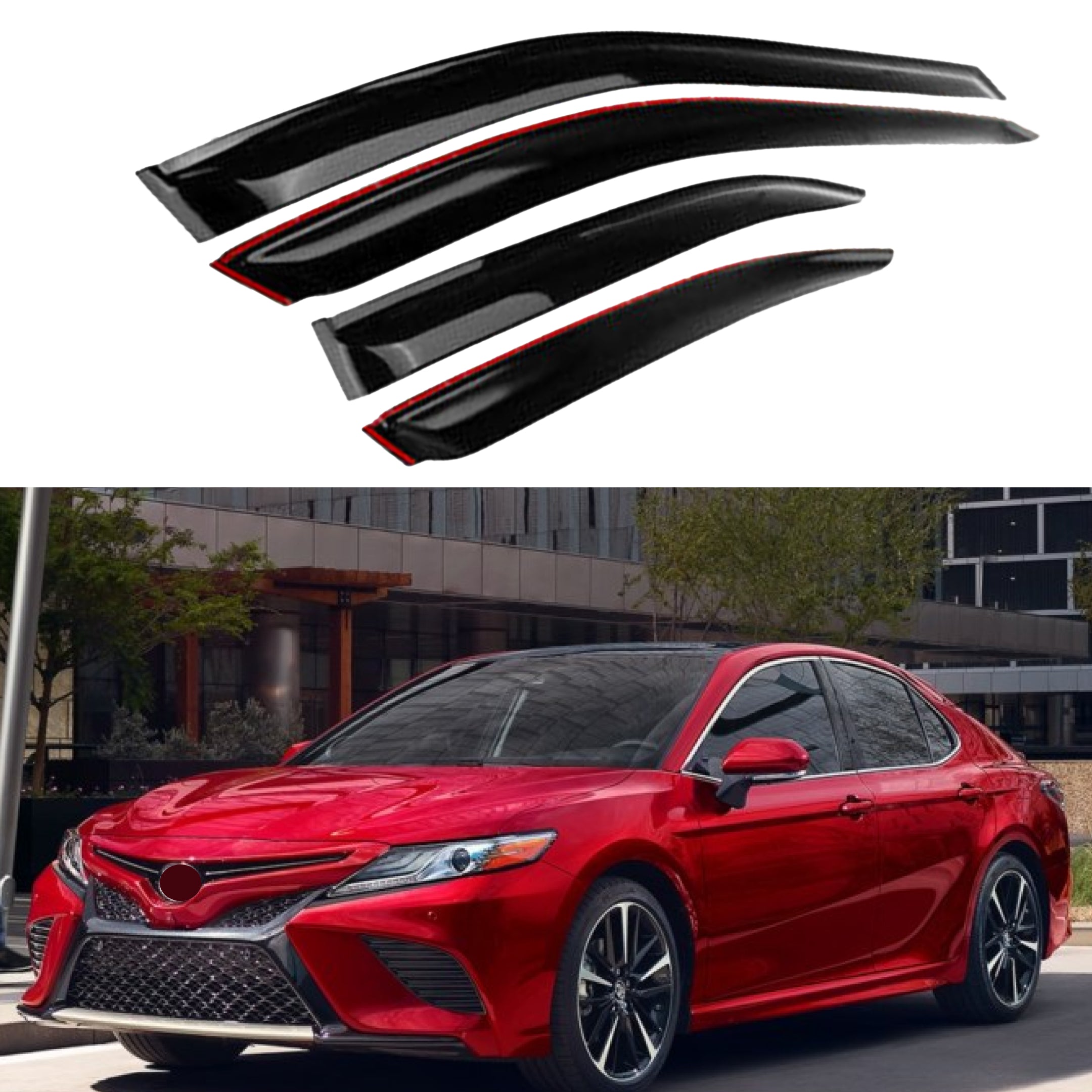 Fit 2018-2023 TOYOTA CAMRY Out-Channel Vent Window Visors Rain Sun Wind Guards Shade Deflectors