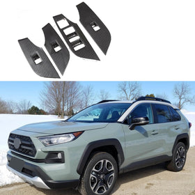 Fit 2019-2021 Toyota RAV4 Gear Position Shift Panel Cover Trim (Carbon Fiber Print)