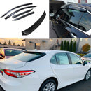 Fit 2012-2017 Toyota Camry Window Visor Rain Sun Shades Vent & Rear Roof Spoiler Wings-1