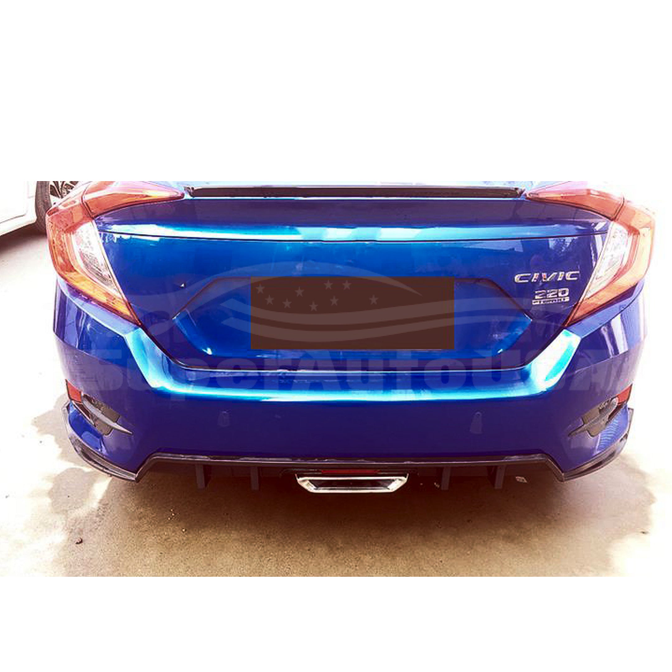 Fits 2016-2021 Honda Civic Sport Sedan Rear Bumper Lip Spoiler Diffuser LED Rear Corners-3