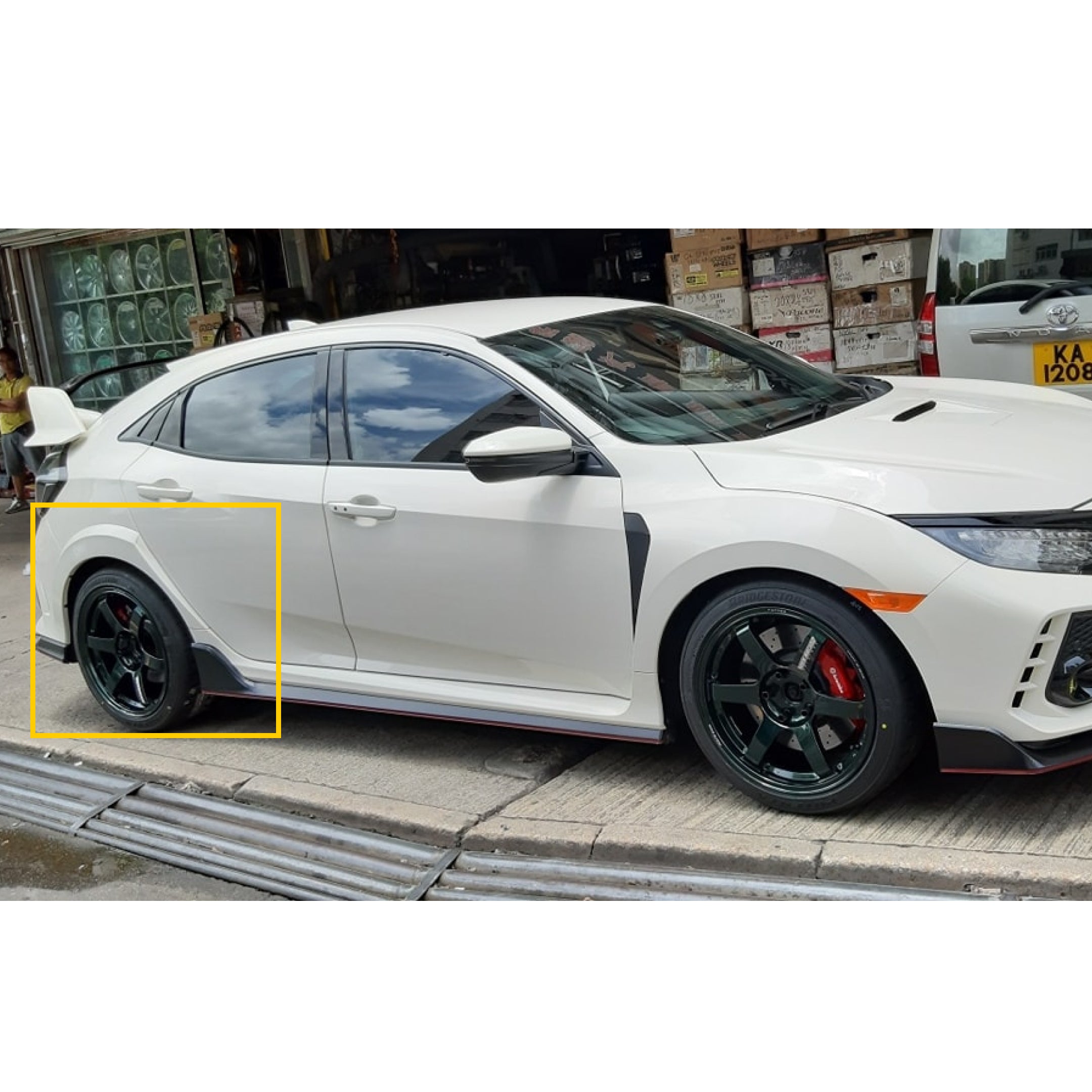 Ajuste 2016-2021 Honda Civic Sedan TYPE R estilo negro arco Flare guardabarros trasero cubierta-2