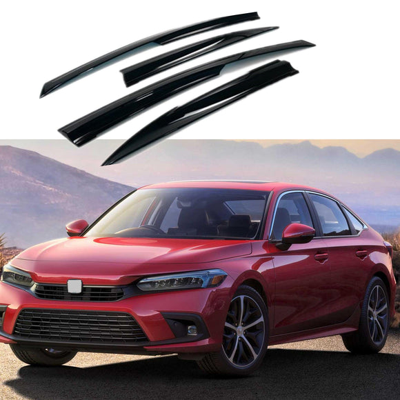 Se adapta a Honda Civic 2022-24 3D Mugen Style Vent Window Visors Rain Sun Wind Guards Shade Deflectors 