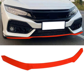 Fits 2017-2021 CIVIC Hatchback & Si HFP Front Bumper Lip Spoiler (Glossy Red)