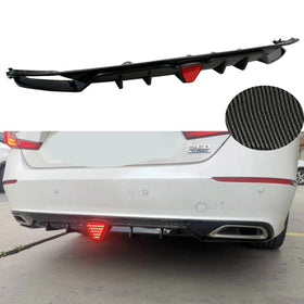 Fit 2018-2023 Honda Accord Sport Rear Diffuser Spoiler w/ LED Brake Light (Carbon Fiber Print)