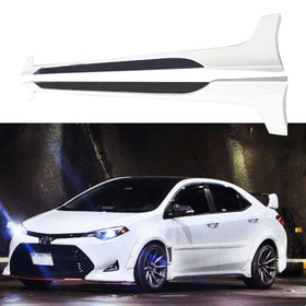 Fit 2014-2019 Toyota Corolla TRD PRO Style JDM Side Body Skirts (Glossy Black White)