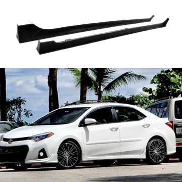 Faldones laterales para carrocería compatibles con Toyota Corolla 2014-2019 (negro mate sin pintar) 