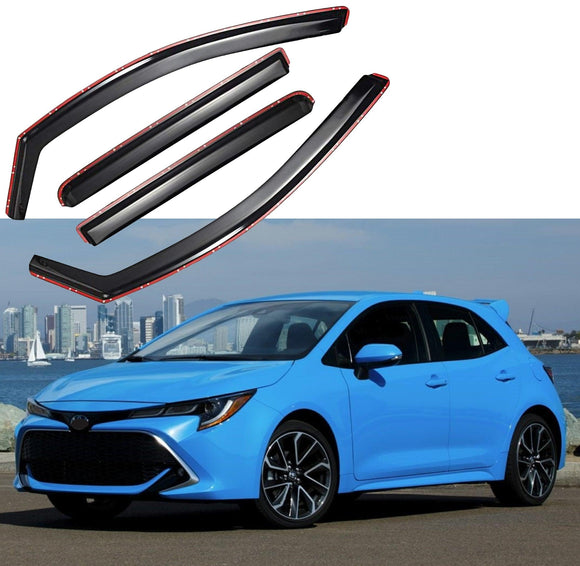 Fit 2019-2026 Toyota Corolla Hatchback In-Channel Vent Window Visors Rain Sun Wind Guards Shade Deflectors