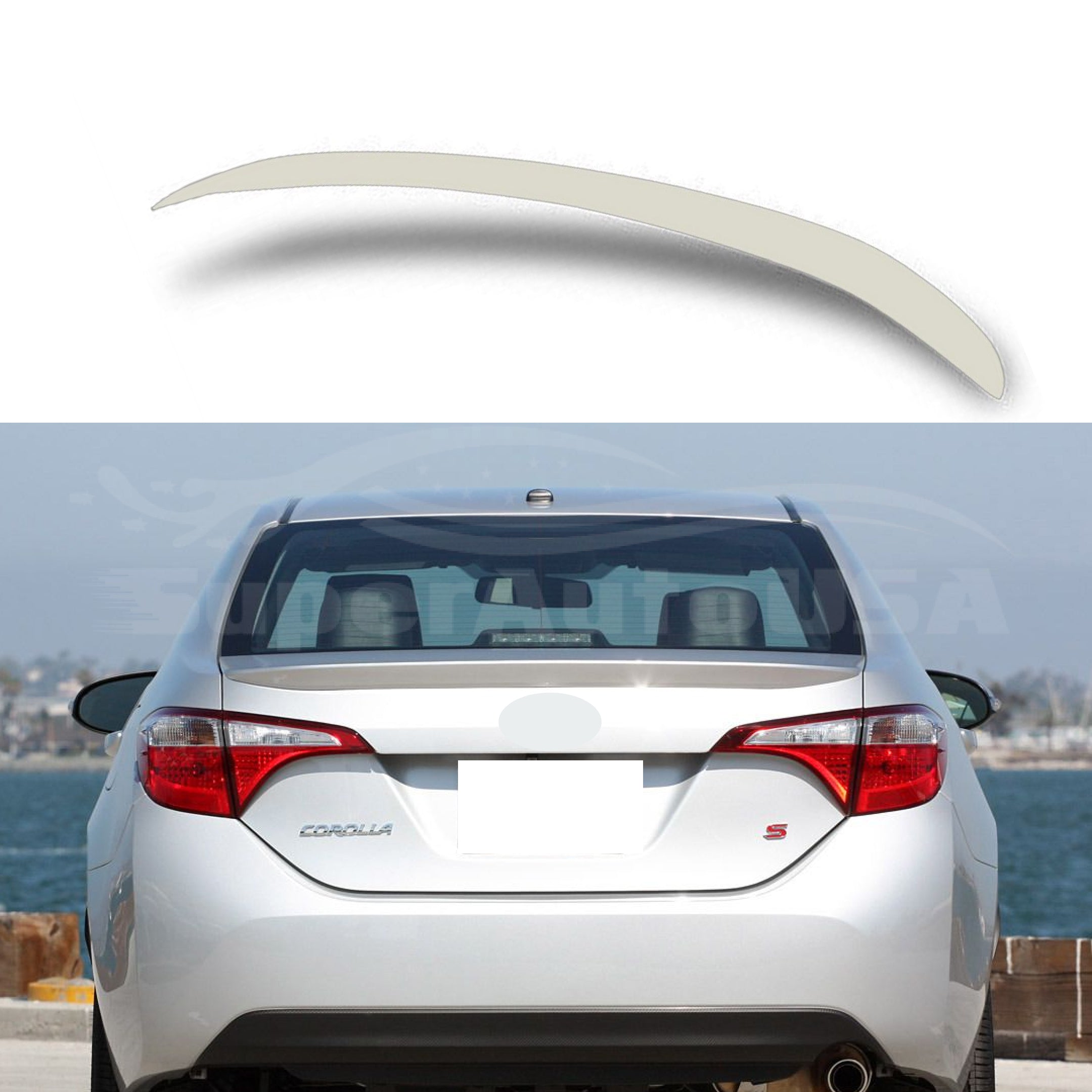 Fit 2014-2019 Toyota Corolla OE Factory Style Rear Wing Spoiler (Silver)