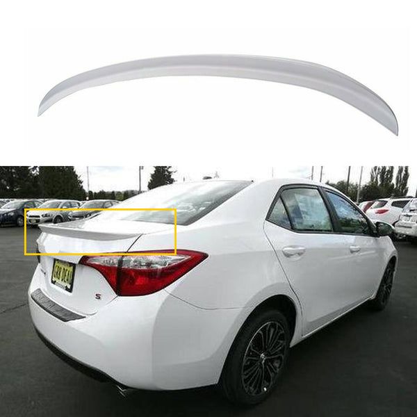 Fit 2014-2019 Toyota Corolla OE Style Rear Trunk Wing Spoiler Primed (Super White)