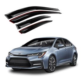 Fit 2020-2026 Toyota Corolla Out-Channel Vent Window Visors Rain Sun Wind Guards Shade Deflectors