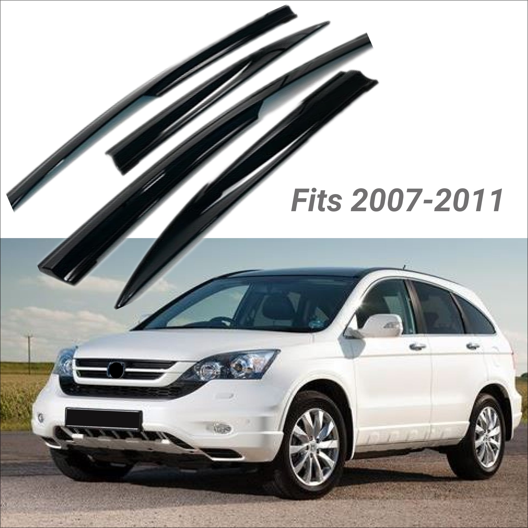 Fit 2007-2011 Honda CRV 3D Mugen Style Vent Window Visors Rain Sun Wind Guards Shade Deflectors - 0