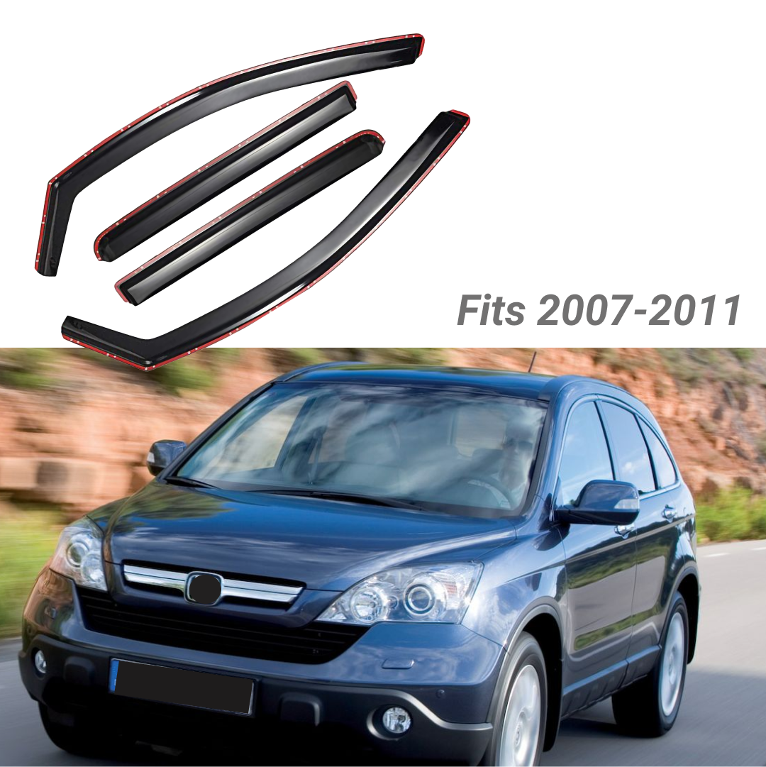 Fit 2007-2011 Honda CRV In-Channel Vent Window Visors Rain Sun Wind Guards Shade Deflectors - 0