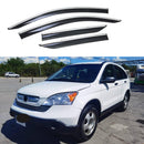 Fit 2008-2011 Honda CRV Clip-On Chrome Trim Vent Window Visors Rain Sun Wind Guards Shade Deflectors-1