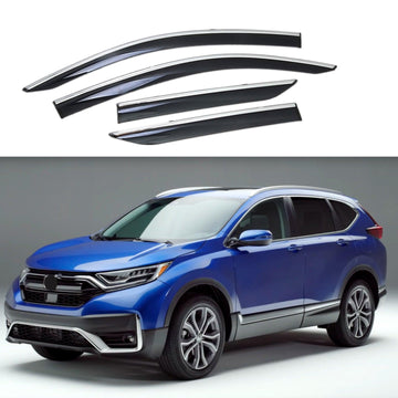 Se adapta a Honda CRV 2017-2021, molduras cromadas con clip, viseras para ventanas, protectores contra la lluvia, el sol y el viento, deflectores de sombra 