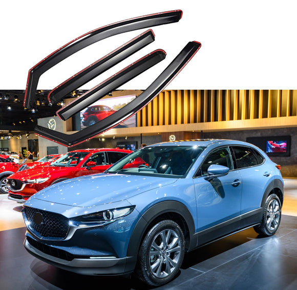 Fit 2020-2024 Mazda CX30 In-Channel Vent Window Visors Rain Sun Wind Guards Shade Deflectors