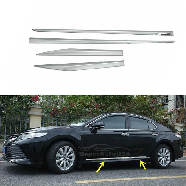 Fit 2018-2023 Toyota Camry ABS Body Side Door Molding Cover Trim Decor (Chrome)