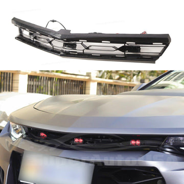 Compatible con modelos Chevrolet Camaro ZL1 2016-21, rejilla de parachoques superior delantera LED (negra) 