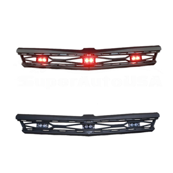 Fit for 2016-21 Chevrolet Camaro ZL1 Trims Front Upper Bumper Grille LED (Black)