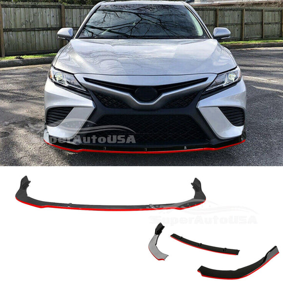 Fit 2018-2024 Toyota Camry TRD Style Full Body Kits Front Splitter Lip, Side Body Skirt, Rear Bumper Diffuser, Rear Trunk Spoiler Wing