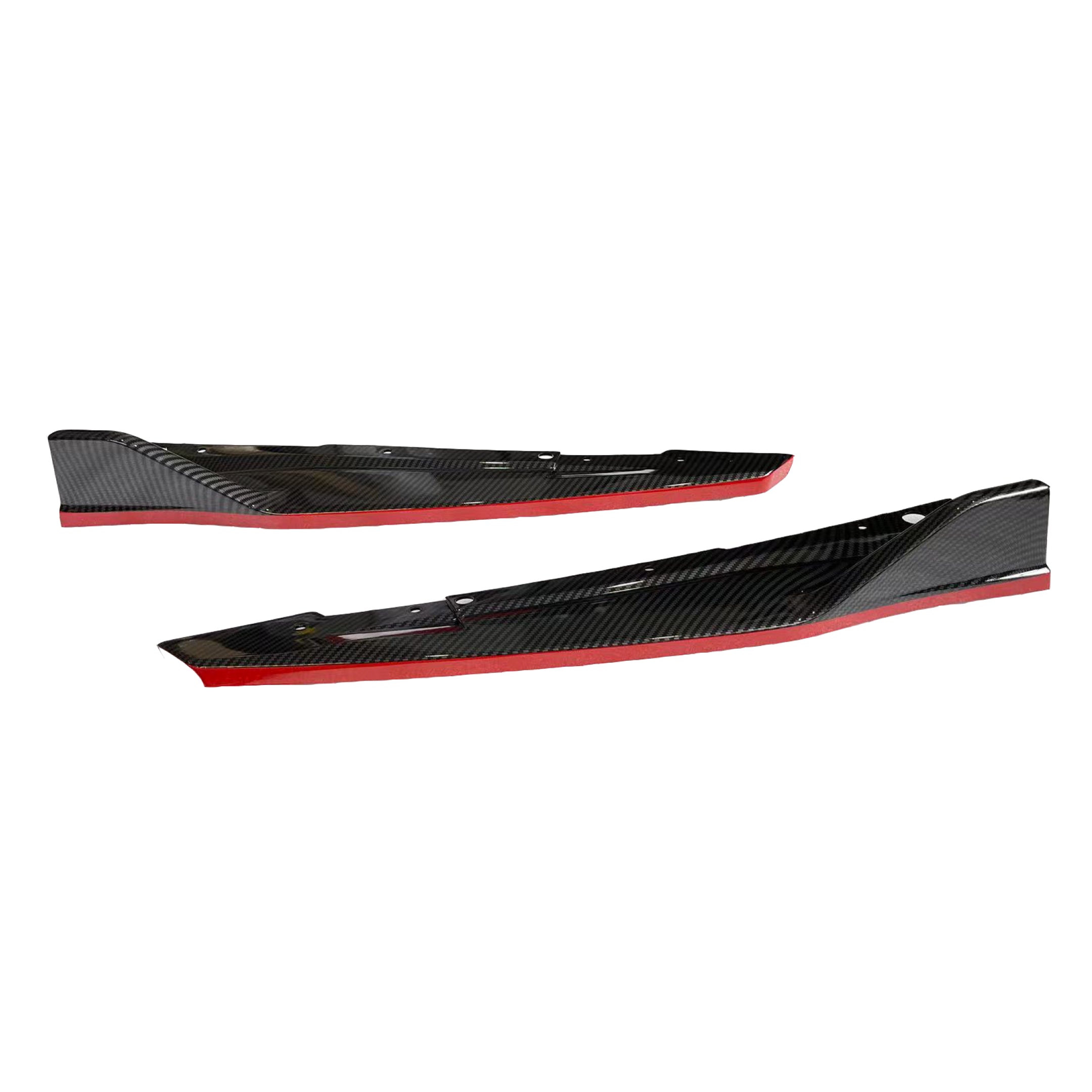 Comprar carbon-fiber-print-with-red-trim Ajuste las esquinas de los divisores traseros estilo Toyota Camry TRD 2018-2022 (negro brillante/estampado de fibra de carbono/borde rojo)