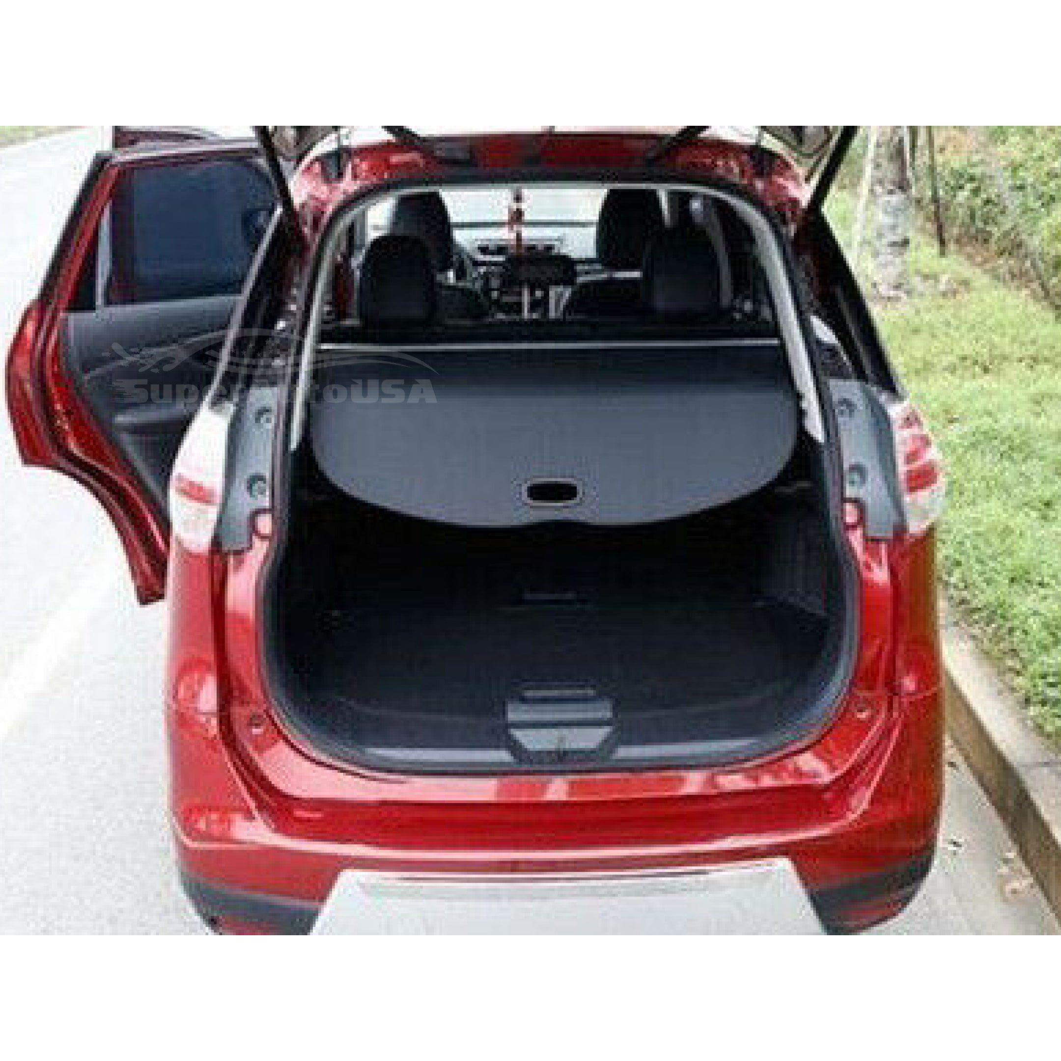 Se adapta a la cubierta de carga Tonneau retráctil del maletero trasero de Nissan Rogue 2014-2020 (negro)