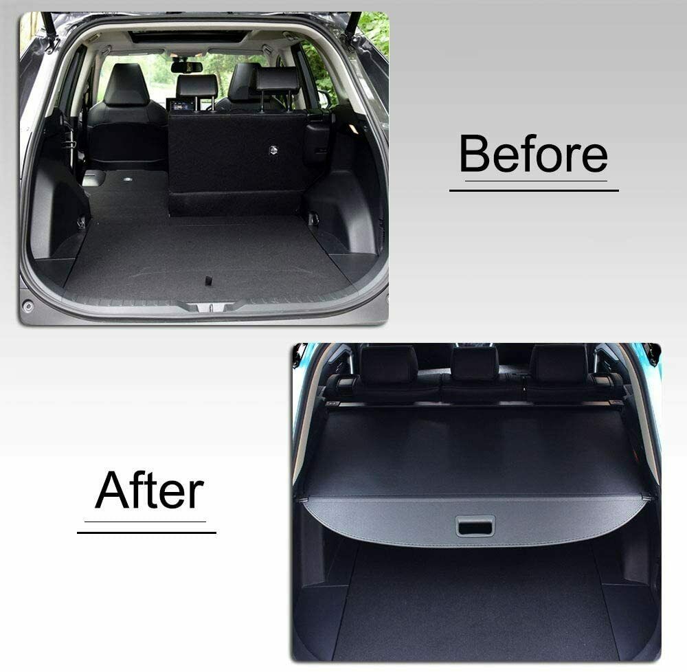 Fits 2019-2021 Subaru XV Luggage Rear Trunk Retractable Tonneau Cargo Cover (Black)