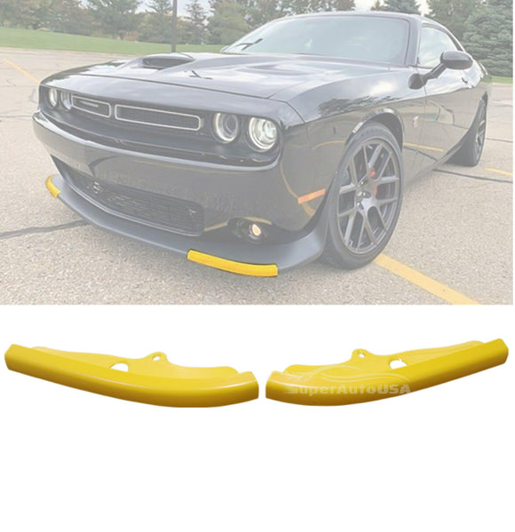 Fit 2015-2020 Dodge Challenger R/T SCAT Pack Front Bumper Lip Splitter Protector (Yellow)
