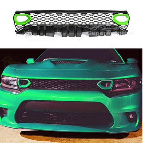 Fits 2015-2020 Dodge Charger SRT Scat Pack Front Grille Dual Inlets Air Bezel (Green)