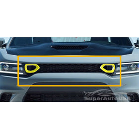 Se adapta a Dodge Charger SRT Scat Pack 2015-2020, parrilla delantera, doble entrada, bisel de aire (amarillo)