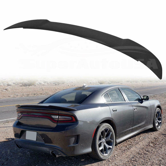 Fits 2011-2023 Dodge Charger Hellcat SRT Rear Spoiler Wing (Unpainted / Matte Black)