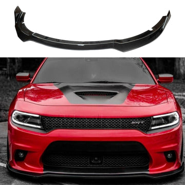 Se adapta al parachoques delantero del Dodge Charger SRT RT 2015-2022, alerón divisor de carrocería (negro, 3 piezas) 