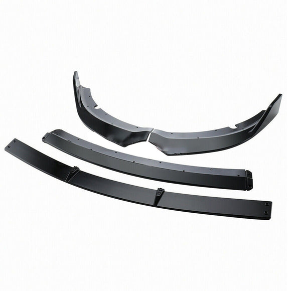 Fits 2015-2020 Dodge Charger Gloss Black Front Bumper Lip Spoiler Splitter Body (Black, 4pcs)