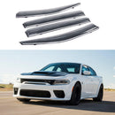 Fit 2011-2021 Dodge Charger Clip-On Chrome Trim Vent Window Visors Rain Sun Wind Guards Shade Deflectors-1