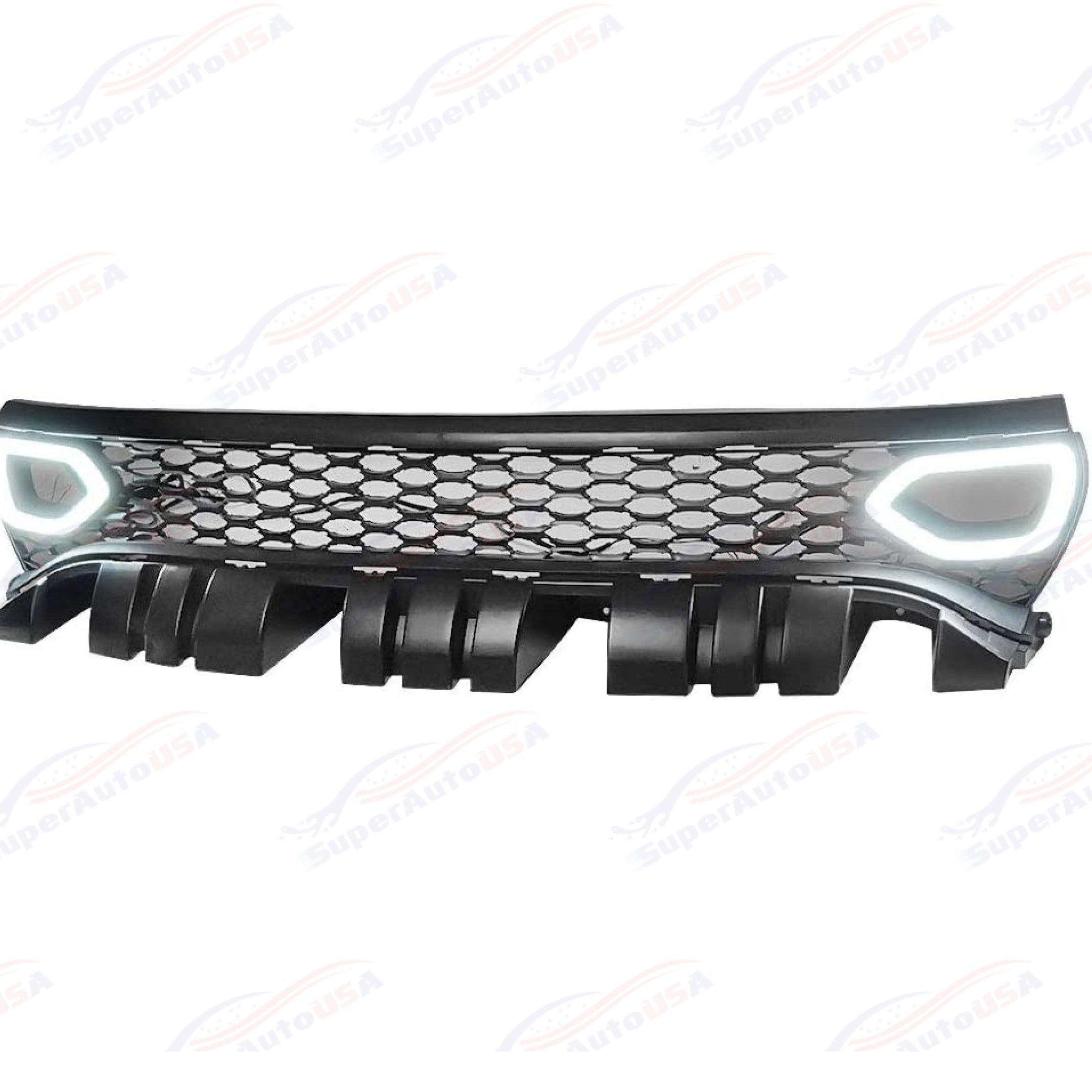 FOR 2015-2022 CHARGER R/T SCAT PACK SRT STYLE  MESH Front Grille Grill With LRD RDL Lights-4