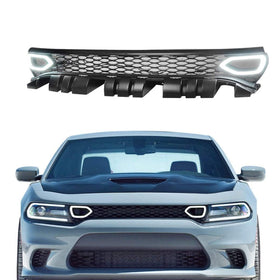 FOR 2015-2022 Charger R/T Scat Pack SRT Style  Mesh Front Grille Grill With LRD RDL Lights
