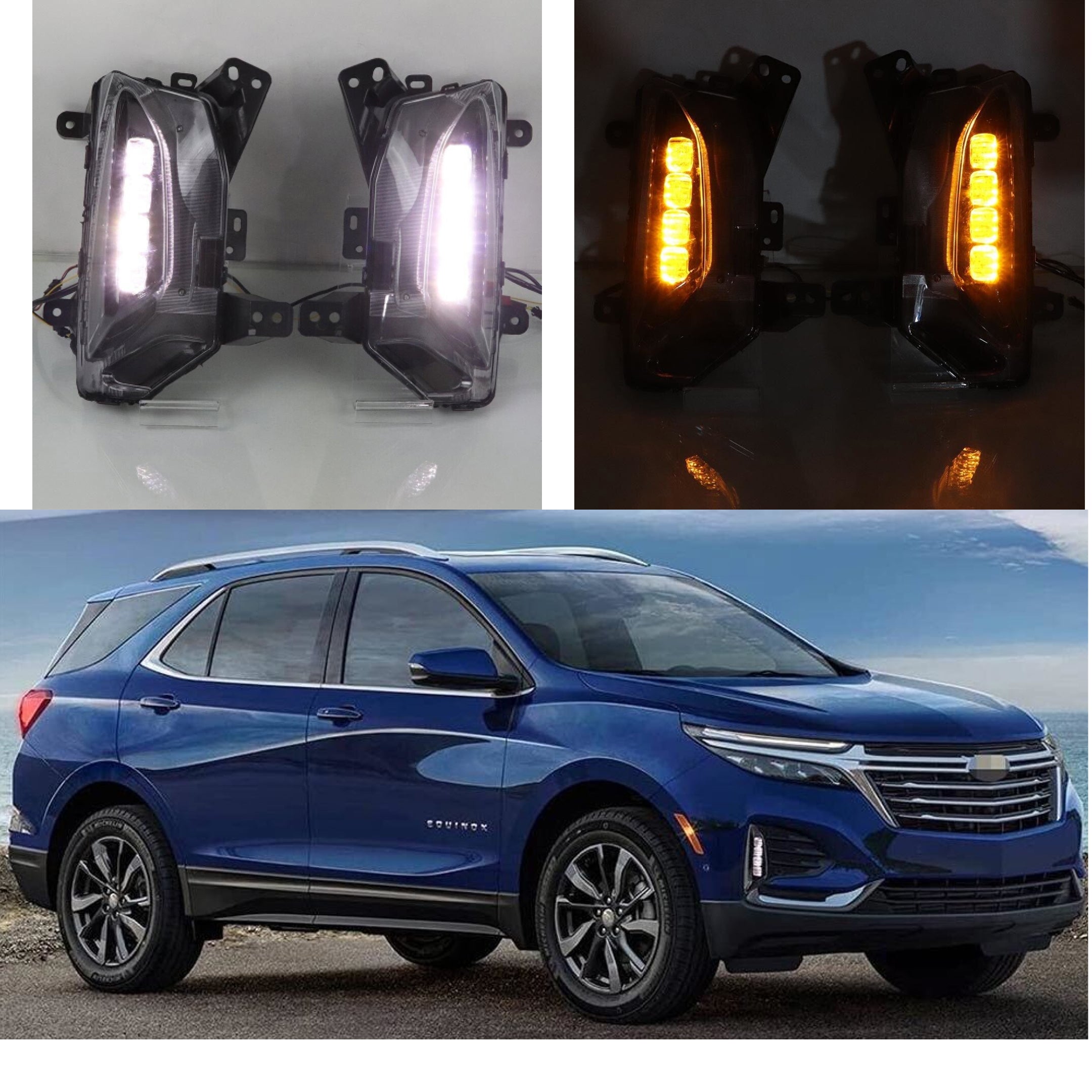 For 2022-2023 Chevrolet Equinox Day Time Running Lights Turn Signals LED Fog Lamps