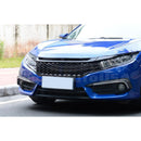Rejilla central del radiador con diseño de panal de abeja para parachoques delantero HONDA Civic 10 2016-2018 (negra) -3