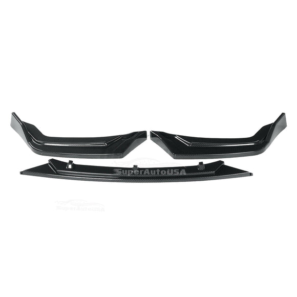 Fits 2017-2021 Honda CIVIC Hatchback Si Front Bumper Lip Spoiler (Carbon Fiber Print)