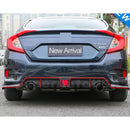 Fits 2016-2021 Honda CIVIC Sedan Rear Diffuser w/ LED Light (Gloss Black)-3