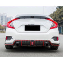 Fits 2016-2021 Honda CIVIC Sedan Rear Diffuser w/ LED Light (Gloss Black)-2