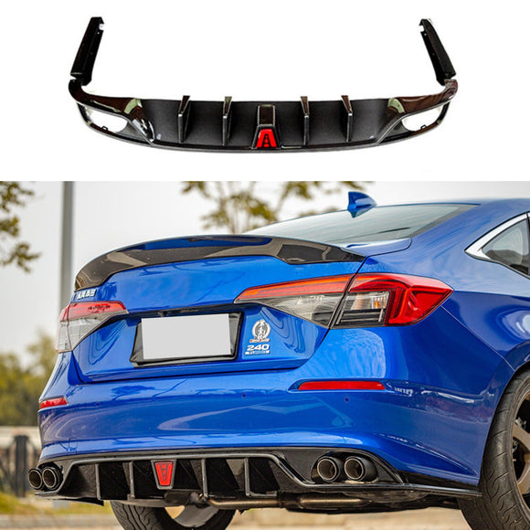 Se adapta al parachoques difusor trasero Honda Civic Sedan V4 2022-2025 con luz de freno LED 