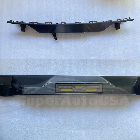 Fits 2016-2021 Honda Civic Hatchback Rear Diffuser Bumper with LED Brake Light Extension (Extra Gloss Carbon Fiber Print and Unpainted Black)