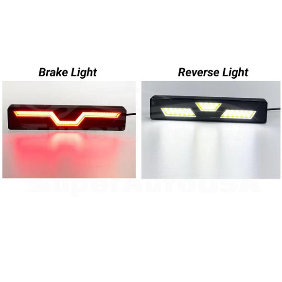 Fits 2016-2021 Honda Civic Hatchback Rear Diffuser Bumper with LED Brake Light Extension (Extra Gloss Carbon Fiber Print and Unpainted Black)