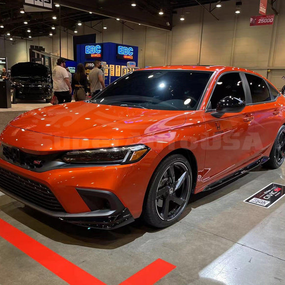 Fit 2022-2023 Honda Civic Side Body Skirts Front Corners Trim (Unpainted Black)