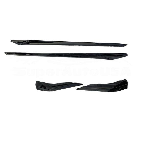 Fit 2022-2023 Honda Civic Side Body Skirts Front Corners Trim (Unpainted Black)