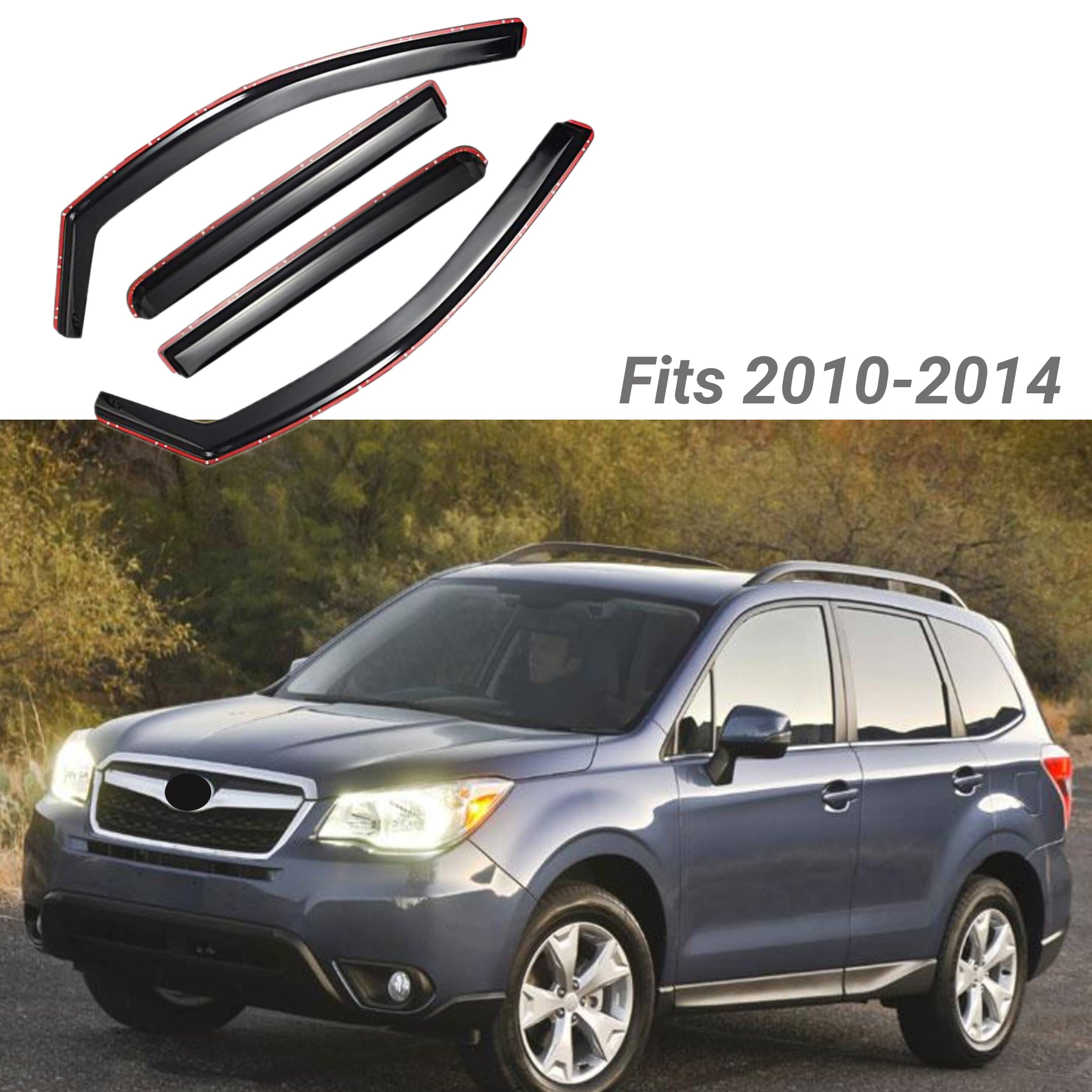Fit 2010-2014 Subaru Outback In-Channel Vent Window Visors Rain Sun Wind Guards Shade Deflectors - 0