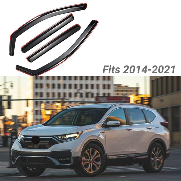 Fit 2017-2021 Honda CR-V CRV In-Channel Vent Window Visors Rain Sun Wind Guards Shade Deflectors