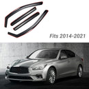 Fit 2014-2017 INFINITI Q50 In-Channel Vent Window Visors Rain Sun Wind Guards Shade Deflectors-2